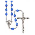  CLEAR SAPPHIRE OVAL PLASTIC BEADS ROSARY (2 PC) 